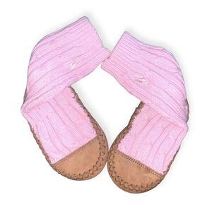 Polo by Ralph Lauren pink cable knit baby booties